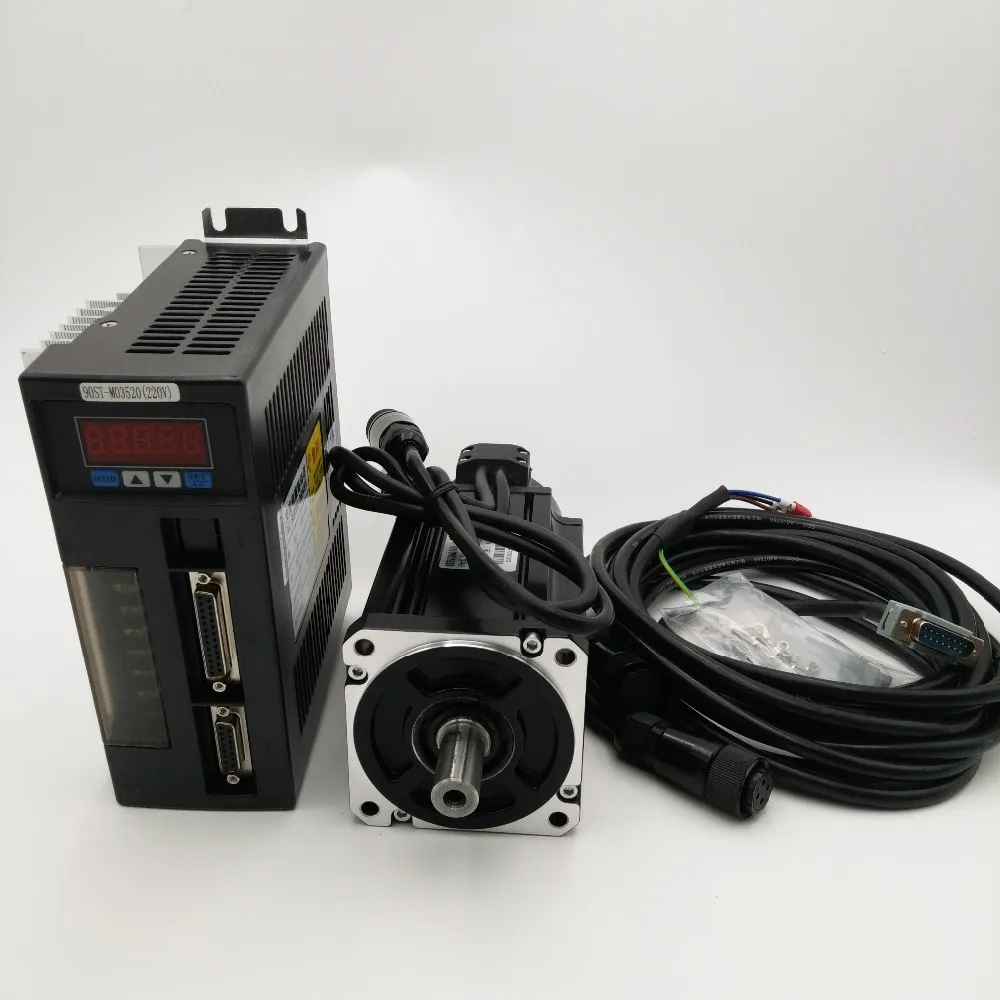 1KW серводвигатель переменного тока 220 В один/3 фазы 220v 380v 2500 об/мин сервопривода комплект с кабелями для станков ЧПУ Оборудование