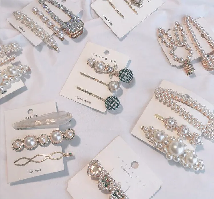 
Pearl side hairpin Korea ins net red girl clip cute headwear children small side clip girl bb clip 