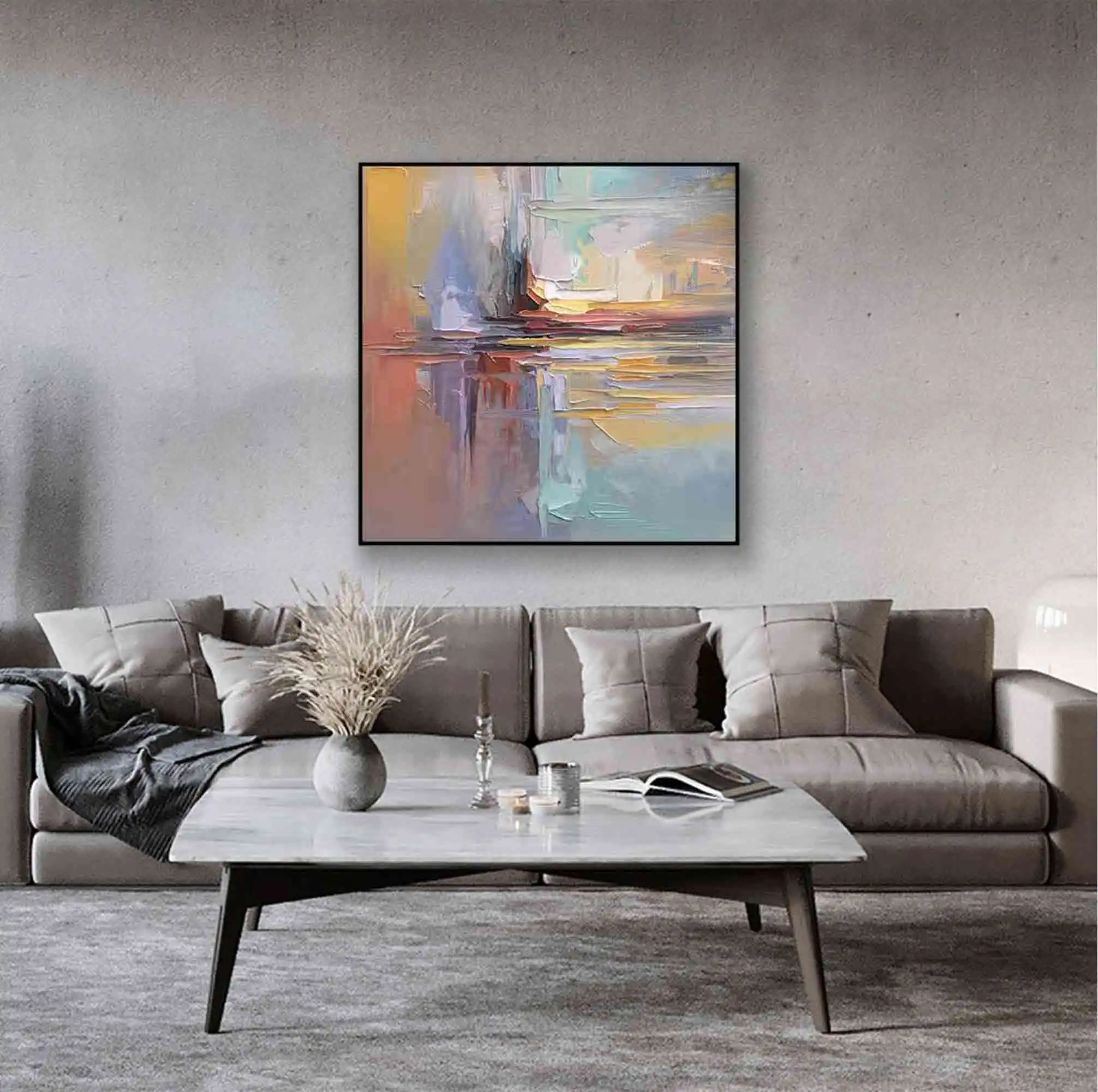 100% hand made abstract oil painting canvas in Shenzhen wall art picture abstract canvas oil painting