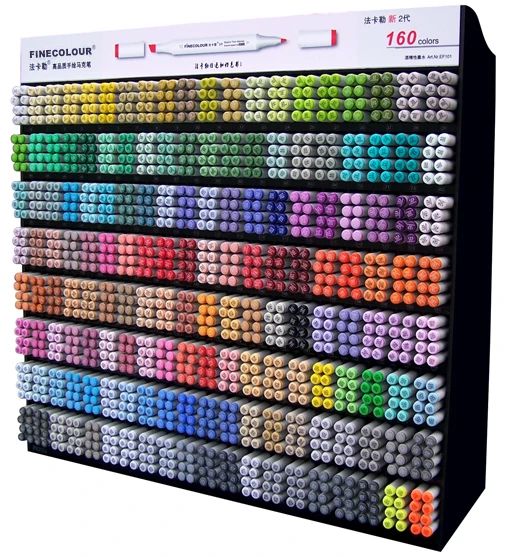  Finecolour EF101 160 цветов горячей продажи Прямая продажа с фабрики Цена на спиртовой основе Эскиз Арт многоразового использования маркер для белой доски набор стеллаж выставки