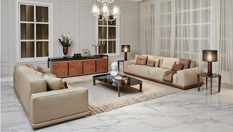 Italian Bently  Living Room Sofa Design Velvet or Leather Sofa