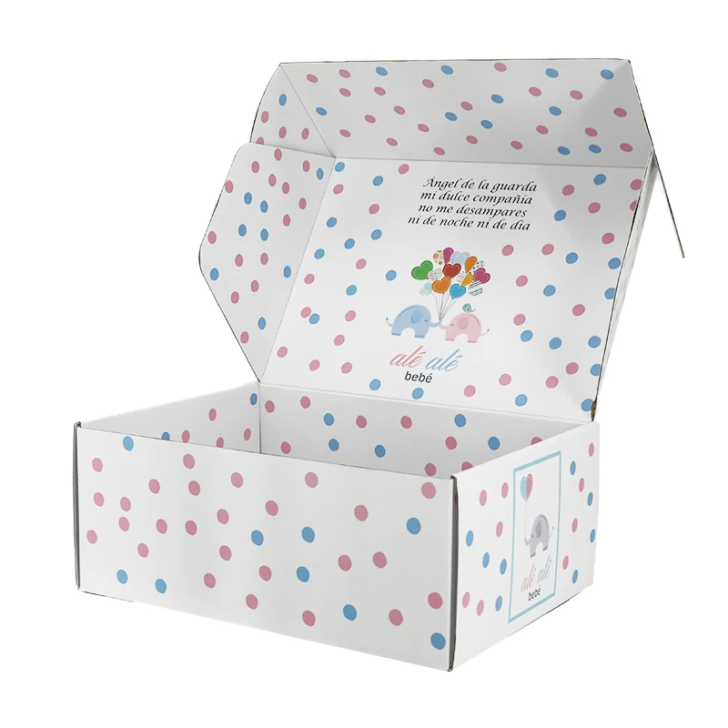 Beautiful customized logo design printing box with cute pattern nice-quality corrugated paper mailer box for gifts