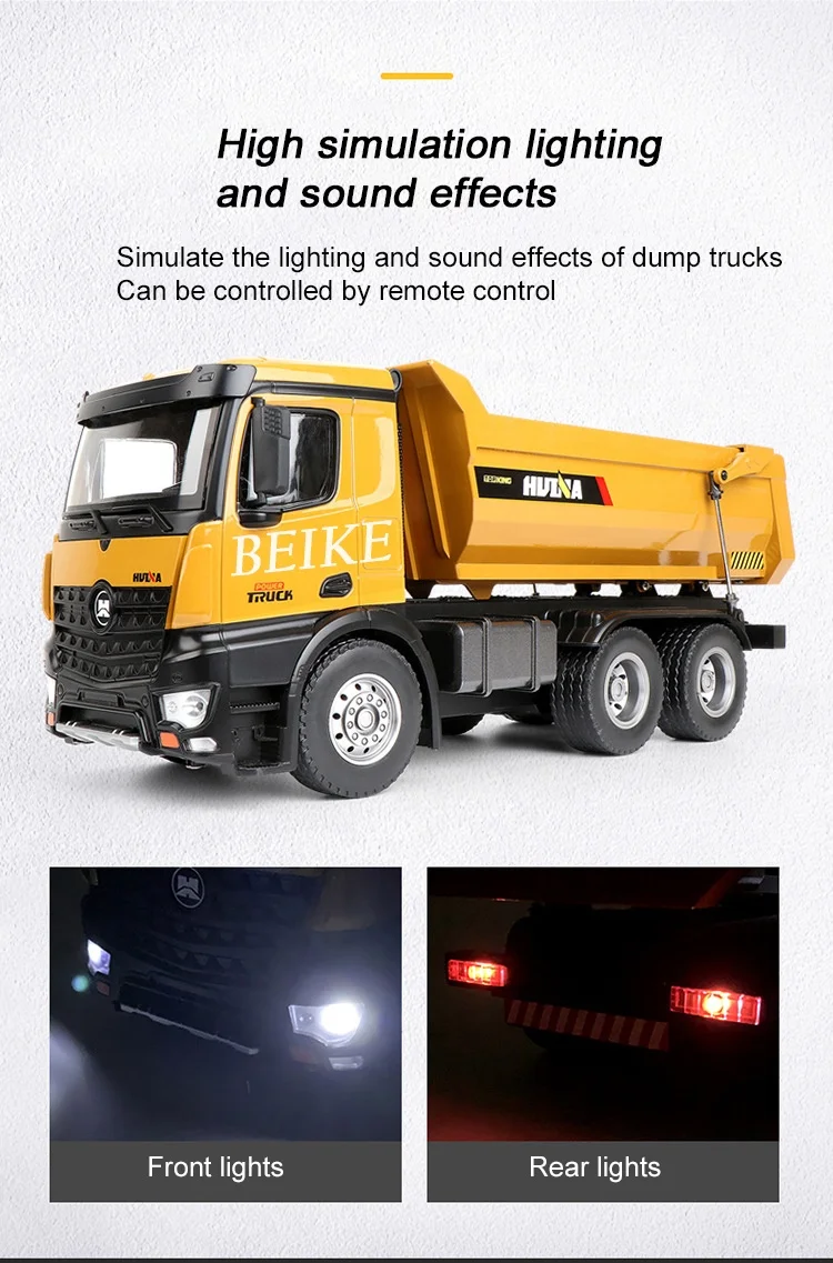 2020 Hot style mini skip car Dump truck, Remote control toys Alloy Tilt tip lorry durable material  tilting cart