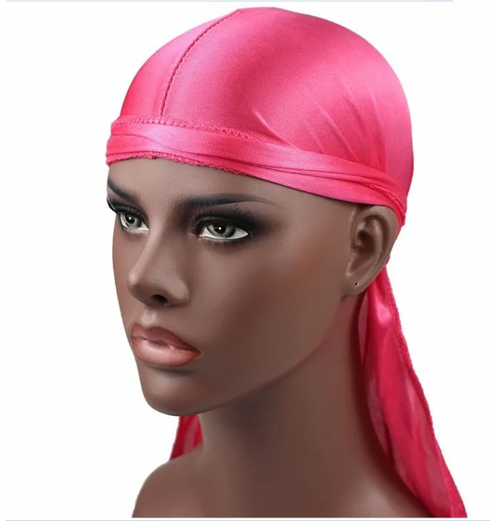 Solid satin durags Silk Polyester Shinning split color durag custom designer printing durag