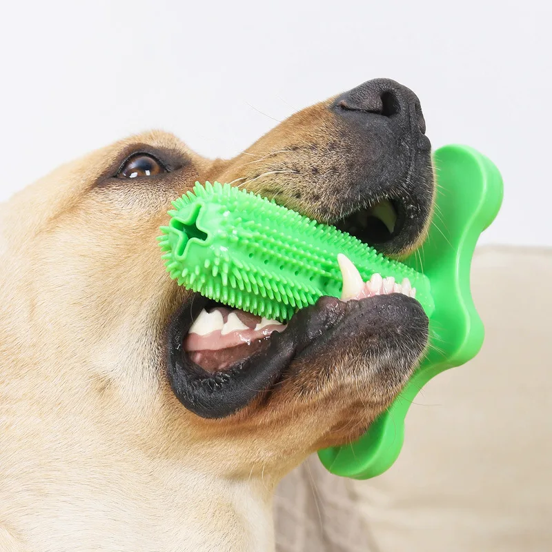Amozon Pet Interactive Sucker Design Leakage Food Toothbrush Dog Puzzle Toy