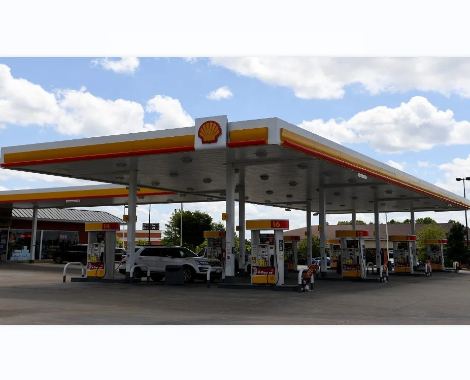 Good quality gas station steel structure for petrol station canopy construction