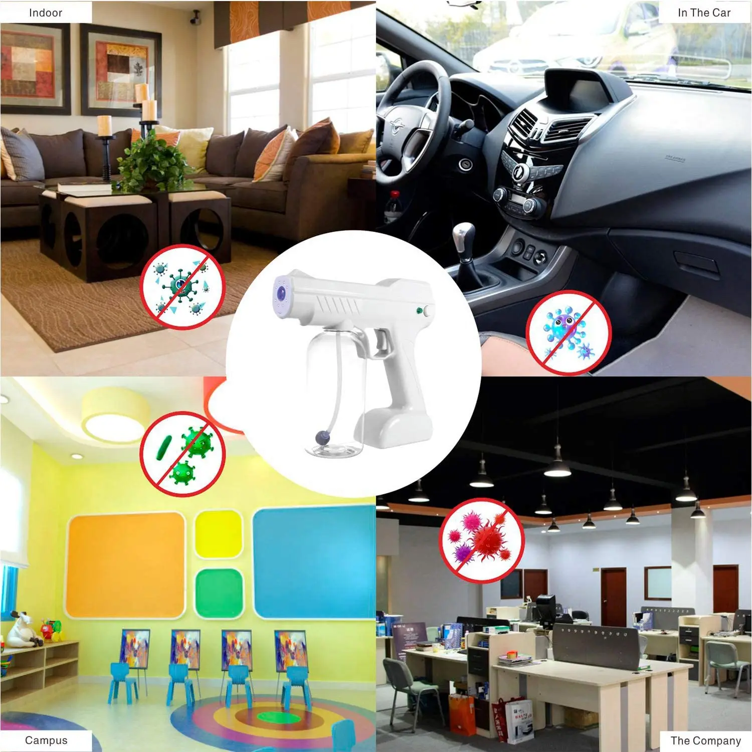 
Electric Sprayer Portable ULV Handheld Blue Light Nano Sterilization Atomizer Wireless Rechargeable Steam Spray 