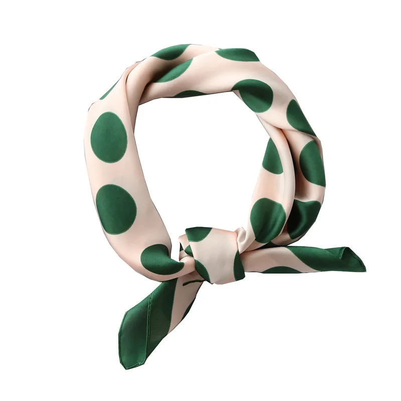 Multicolor Women Small MOQ Wholesale Luxury Elegant Brand Wrap Handkerchief Bandanas Soft Square Satin Silk Scarf For Women