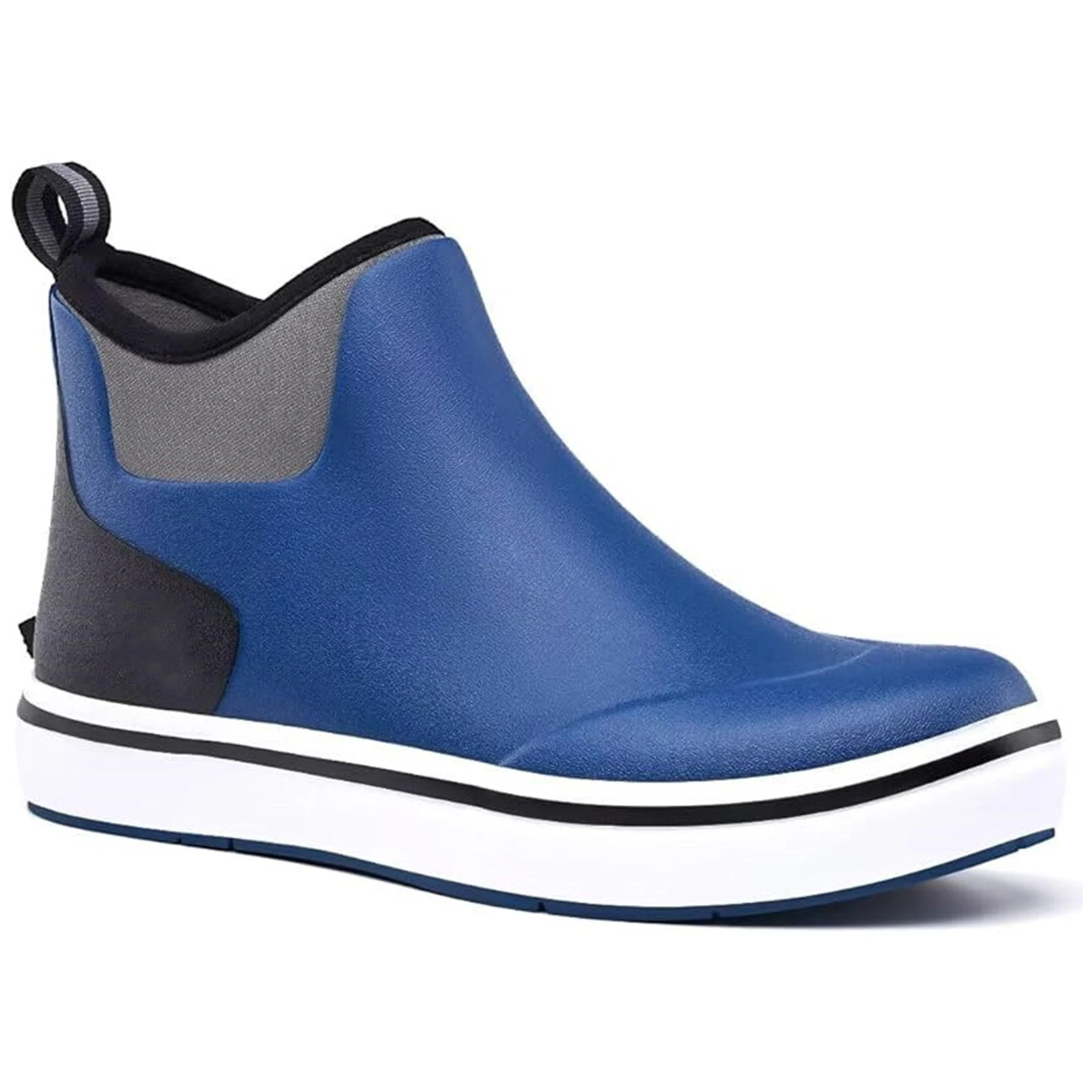 Anti-slip Deck Boots Short Ankle Shoes for Outdoor Fishing, Boating, Size 5-11 Mens Rain Boots, Waterproof Rubber Fishing Boots