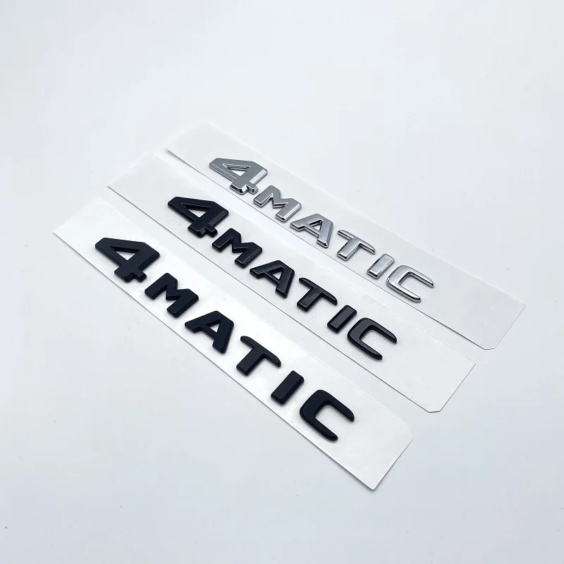 3D ABS 4MATIC Car Logo Stickers Chrome Plastic Abs Car Emblem Fender Bumper Badge Decal Mercede C63 C200L Letters Custom Sticker