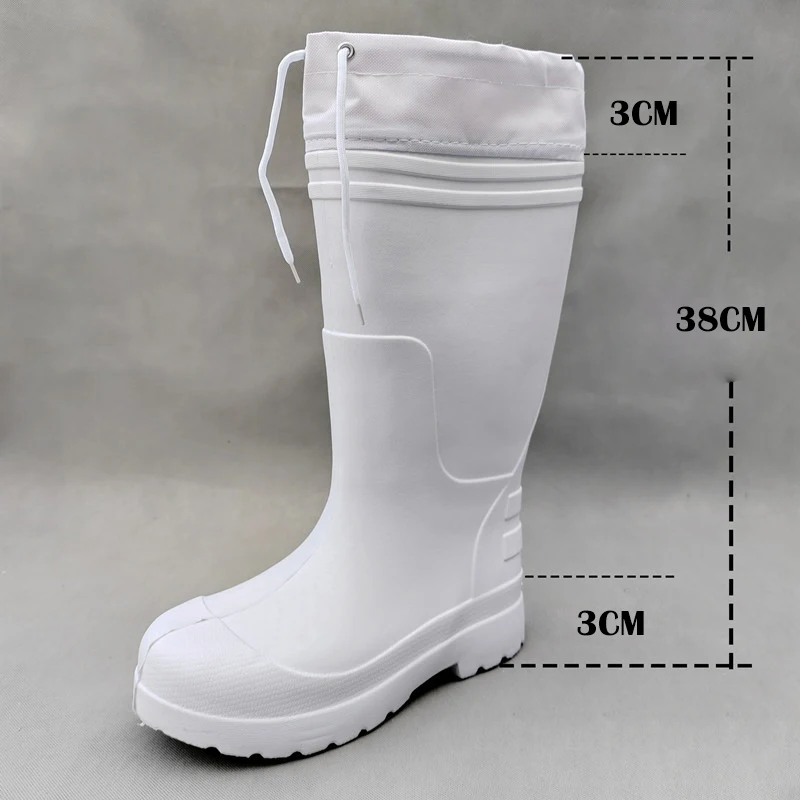 Eva Cotton Rain Boots Non Slip Oil Resistant Waterproof Food Factory Shoes Fur Lining Cold Weather Ice Warehouse Worker Boots