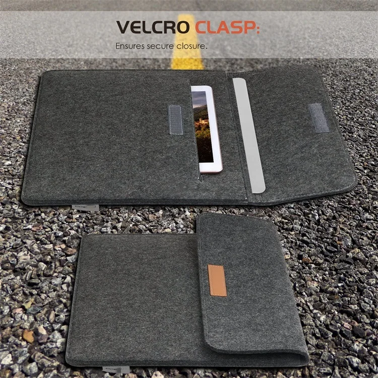 New portable biodegradable handmade women men wool felt laptop computer bags covers