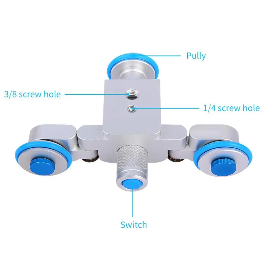 Video Camera 3-wheel Table Dolly  Electric Pocket Track Dolly Camera Motered Slider