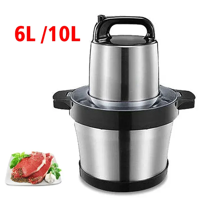Бытовой измельчитель мяса из нержавеющей стали, блендер fufu yam, машина для измельчения 6 литров, электрическая мясорубка 6 л, 10 л, Мясорубка 3000 Вт