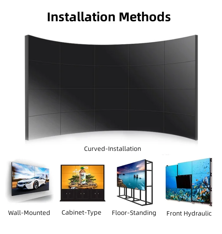 46 49 55 65 inch Ultra Narrow Bezel Video Wall 3x3 TV Wall Seamless Splicing Screen LG Panel Ad Display Player LCD Video Wall