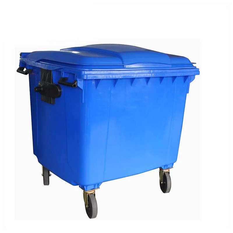 1100L liter big large outdoor industrial plastic mobile garbage container with brake