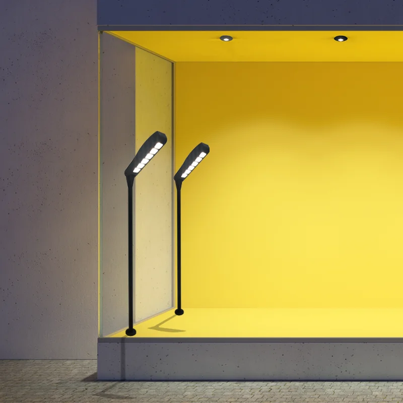 Good quality led mini standing spotlight 6*1w black jewelry furniture led display case light