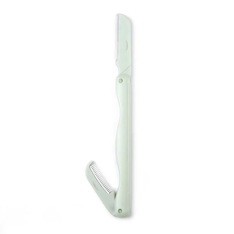 Amazon hot sale ABS handle Japan imported blade double-ended multifunctional eyebrow trimmer with comb for lady eyebrow shaping