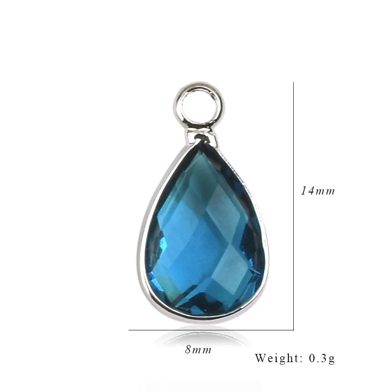 Sland Wholesale Fashion Birth Stone Pendant DIY 12 Months Birthstone Drop Charm for Bracelet Jewelry