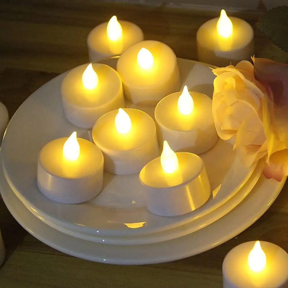 Wholesale Electric Flameless LED Tealight Candle yellow Flickering led candles Decorative Candle for Christmas wedding