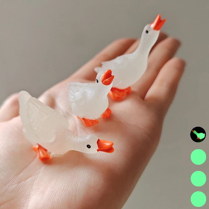 Cartoon Cute Duck Swan Fairy Garden Miniatures Animal Model Figures DIY Terrarium Moss Landscape Figure