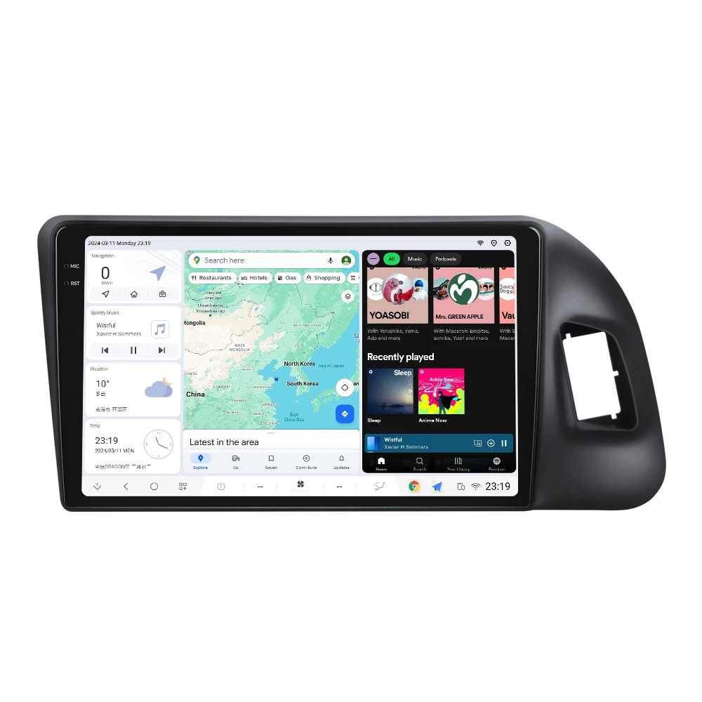 Автомобильный мультимедийный плеер DUDUAUUTO Android 13 GPS навигация радио стерео для Audi Q5 2010 - 2018