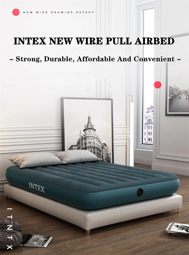 Hot Sale intex 64731 inflatable canvas medical saco camping air bed mattress inflatable matters 2 men best for kids