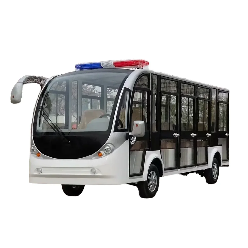 Fully Enclosed 23 Seat Sightseeing Bus With 1100CC Displacement Electric Power 23 Seat Shuttle Bus