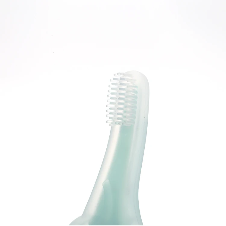 
100% Food Grade Soft Handle Flexible Silicone Rubber Teether Infant Training Baby Toothbrush 