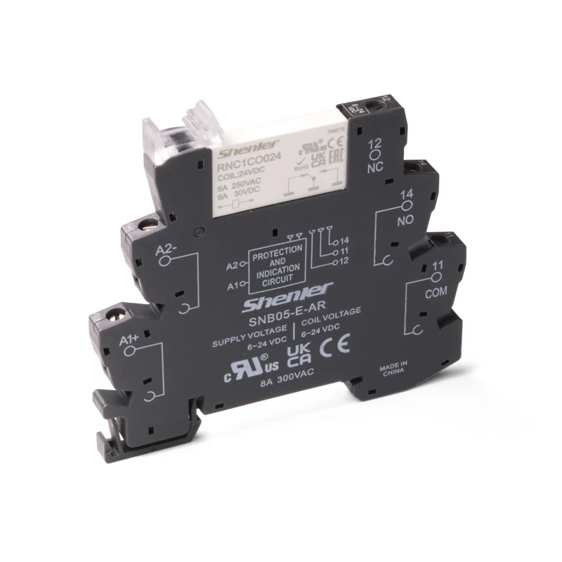 shenler RNC1CO024+SNB05-E-AR slim relay 6A with socket replace HF41F
