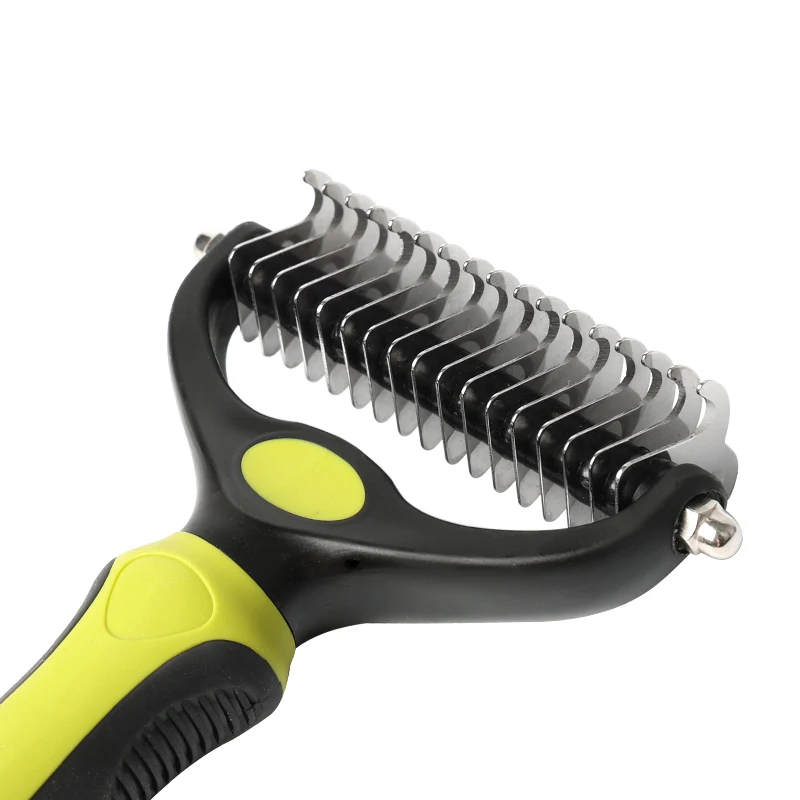 Factory Wholesale Dog brush Pet Hair Remover Double Sided Open Knot Comb Dog Dematting Tool Pet Dematting Rake Comb