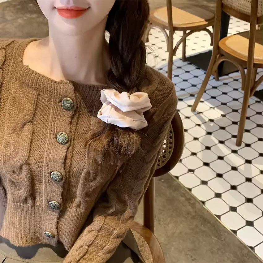 2023 Oversized Satin Hair Accessories Scrunchies Hair Ties Women Girls Large Jumbo Scrunchies Elastic Hair Band Free B007