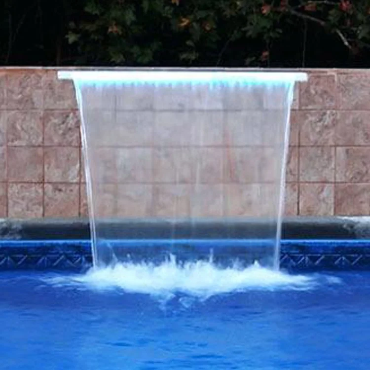 Raindrop water cascade acrylic waterfall garden water fountain led sheer descent wall pool waterfall