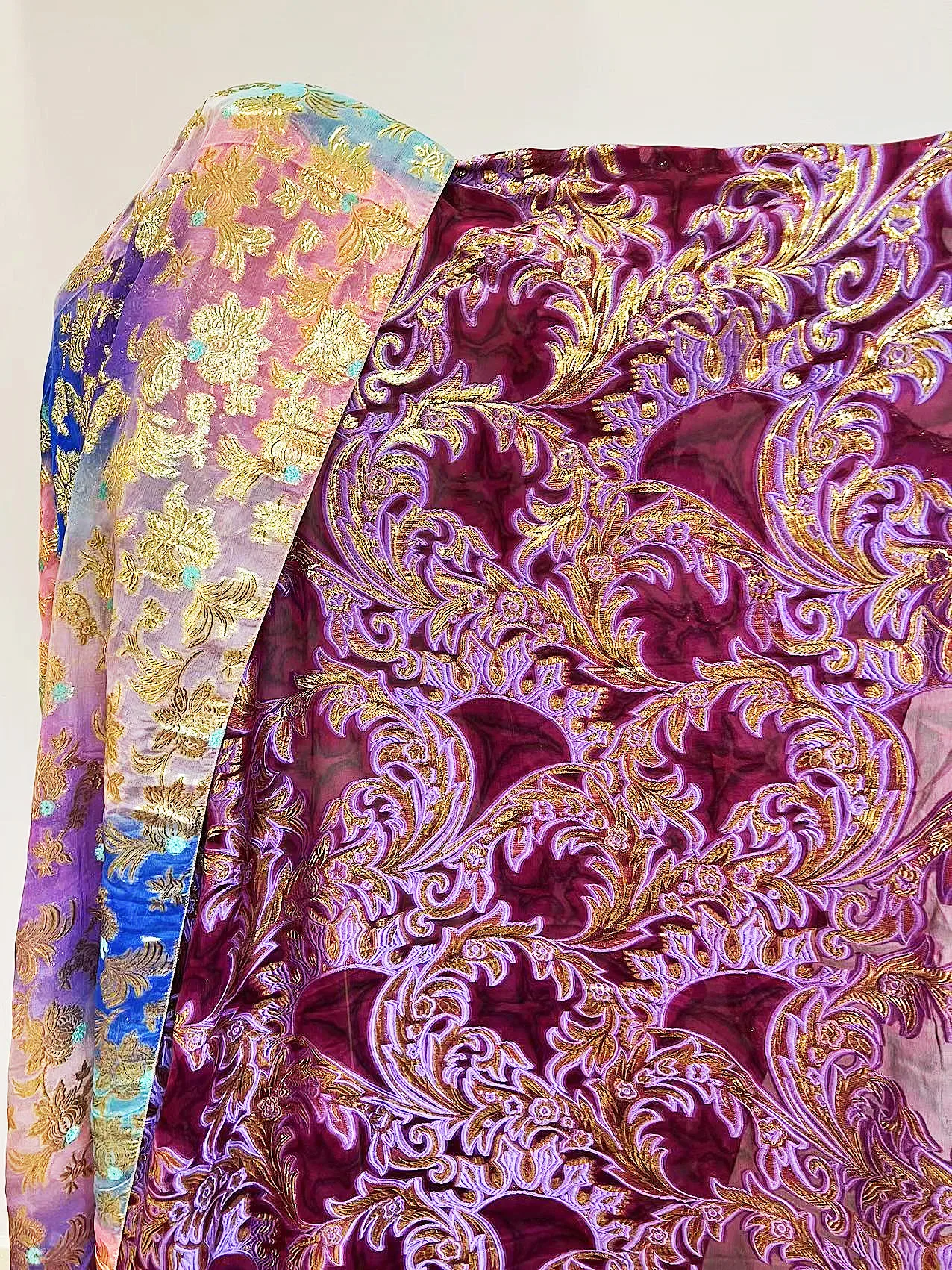 Lurex fabric shiny gold silver wire luxury dress curtain metallic jacquard silk fabric