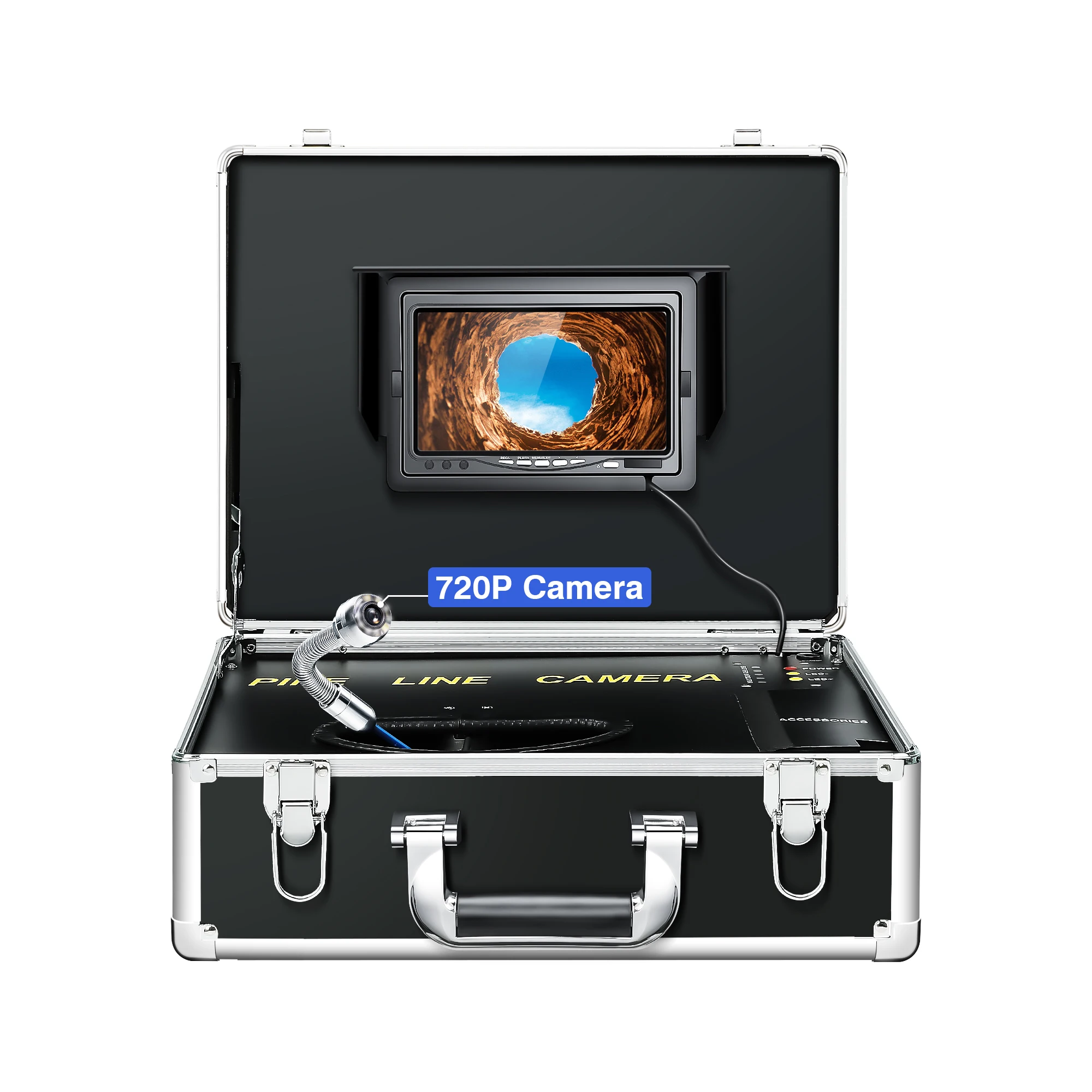 Comstex 2022 Upgraded  65FT 20M 7-inch LCD Monitor Sewer Inspection Camera HD 720 Camera IP68 Camera with 12pcs LED Night Vision