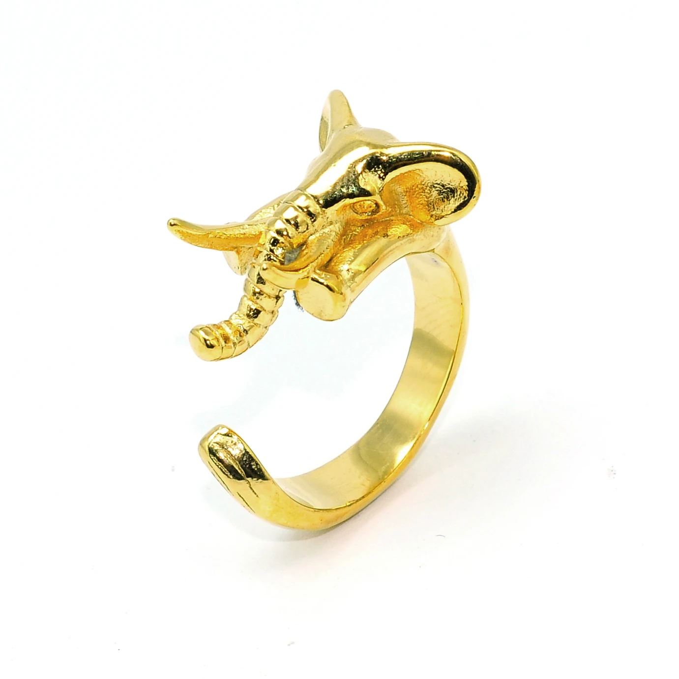 Elephant Rings Finger Adjustable 18k Gold Cat Shape Ring Elephant Chunky Jewelry Women 3D Jewelry