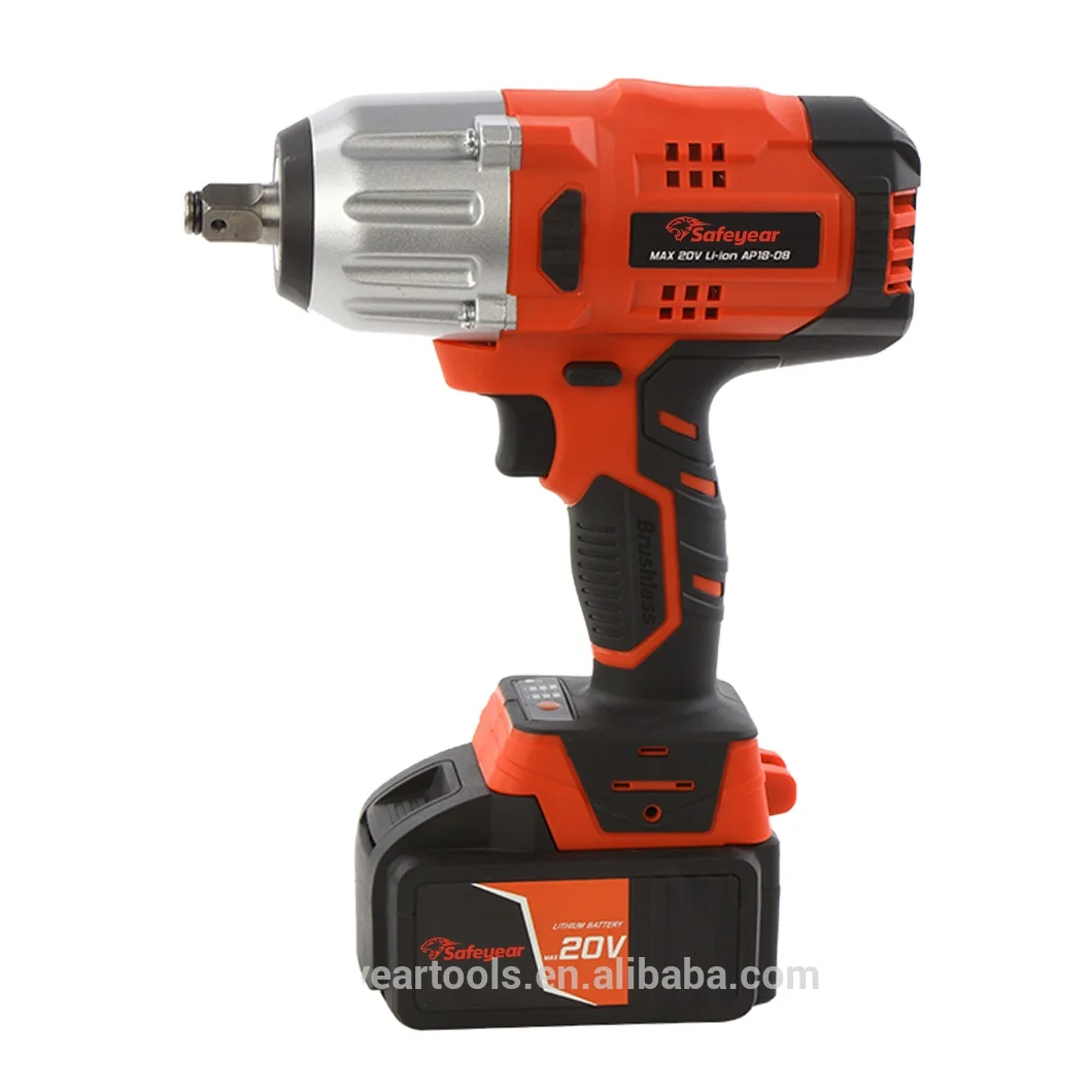 
20V 600N.M High Torque 3000 RPM Brushless Power Battery Cordless Electric Impact Wrench 