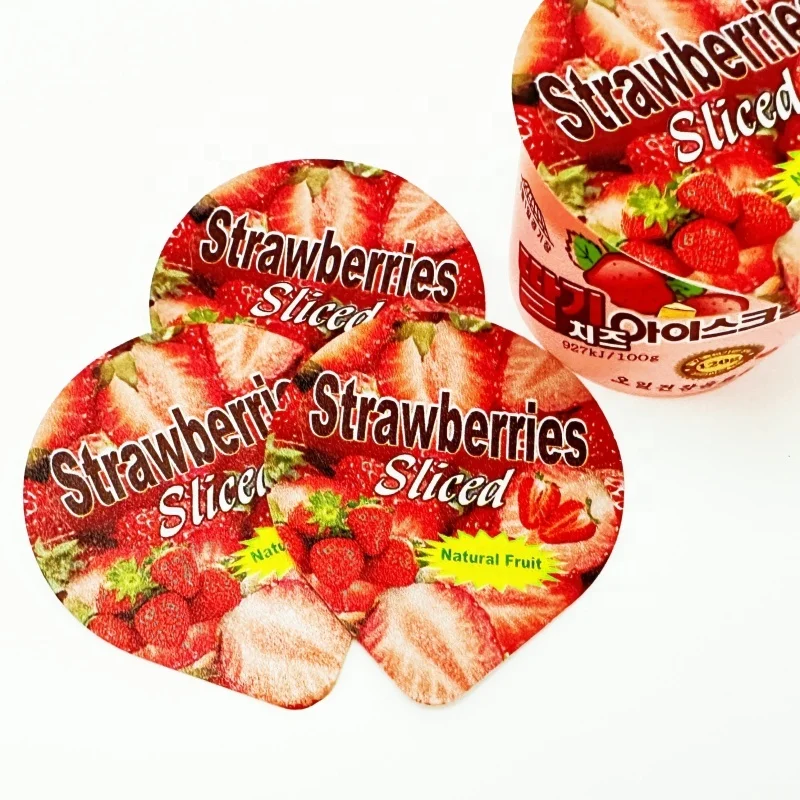 Colored Embossed Aluminum Foil Hot Seal For Yogurt Plastic Cups Packaging Seal Liner