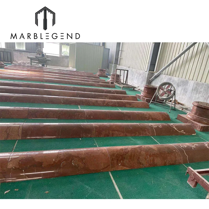 customize red marble big entrance carving marble column