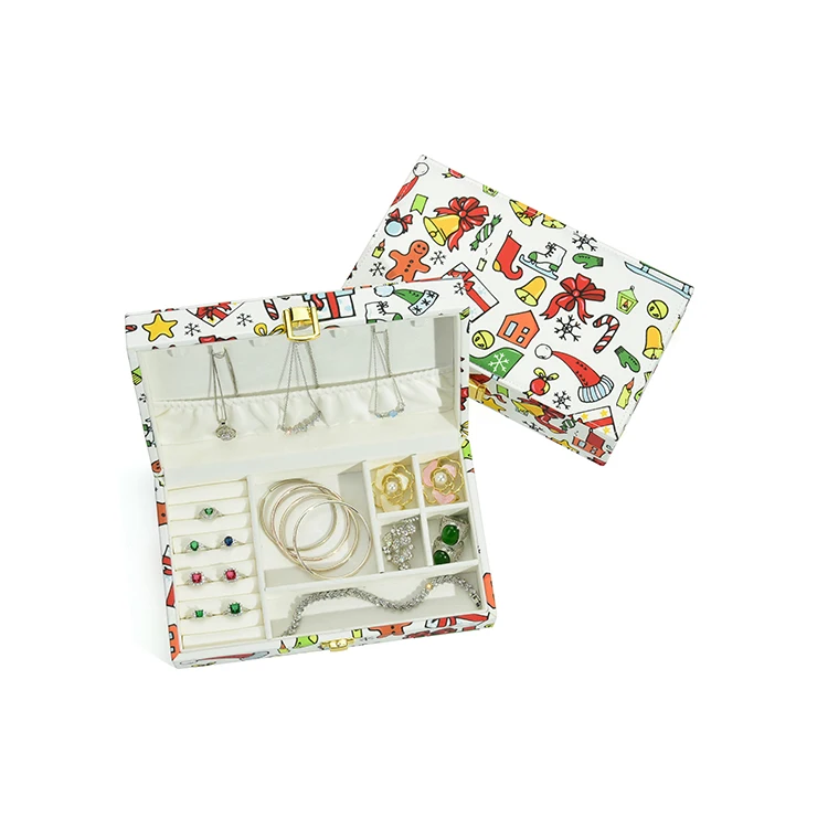 Luxury Jewelry Packaging Case NY-C206 Top Quality white Christmas style Jewellery Box Custom Logo Jewelry Box Organizer