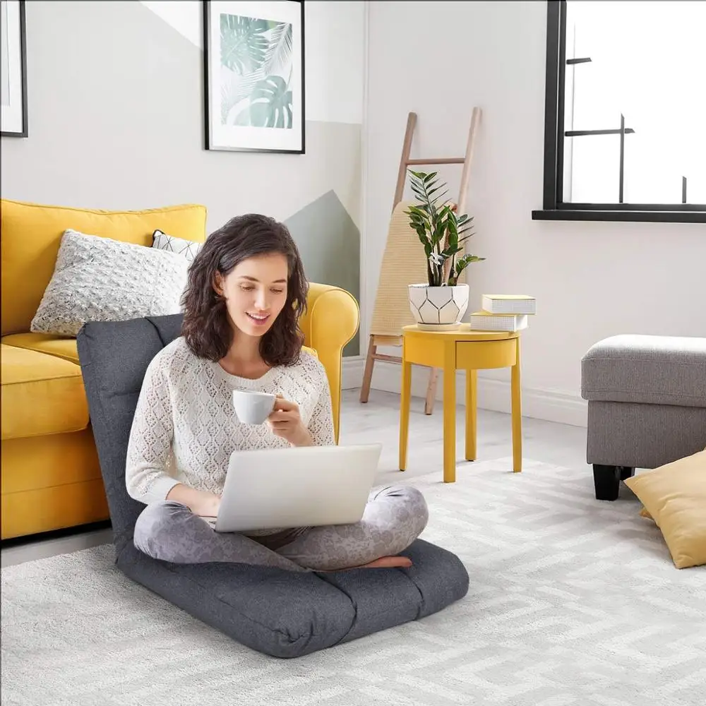 JKY Furniture Japanese Tatami Adjustable Gaming 14-Position Cushioned Folding Lazy Floor Recliner Sofa Chair