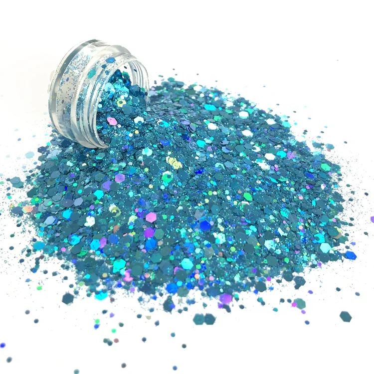 Bulk Wholesale  Eco-friendly Resistant Solvent Holographic Black Chunky Glitter