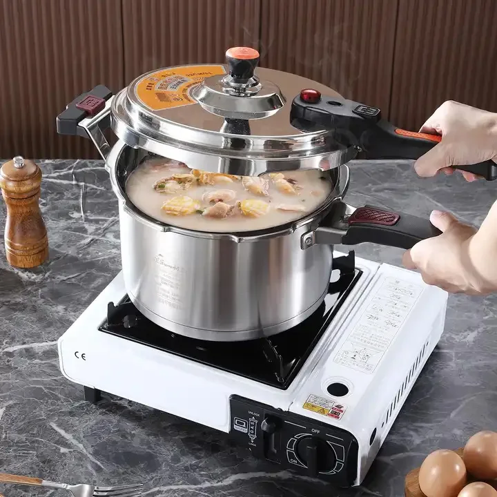 Commercial/Household Pressure Pot Stainless Steel 304 Extra Thick Pressure Pot Explosion Proof Large Capacity 4L/5L/6L