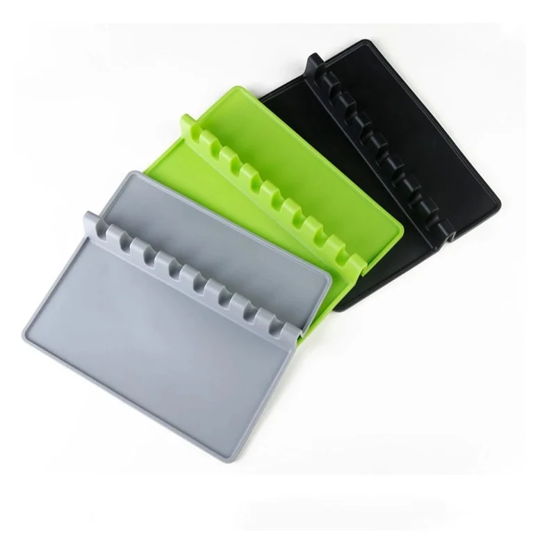 Wholesale New Arrivals Silicone Utensil Rest for Stove Top Multifunction Spoon Rest Kitchen Silicone Spoon Holder with Drip Pad