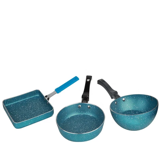 Из 3 предметов лучшие продажи высокое качество антипригарная сковорода посуда наборы для ухода за кожей и сковорода