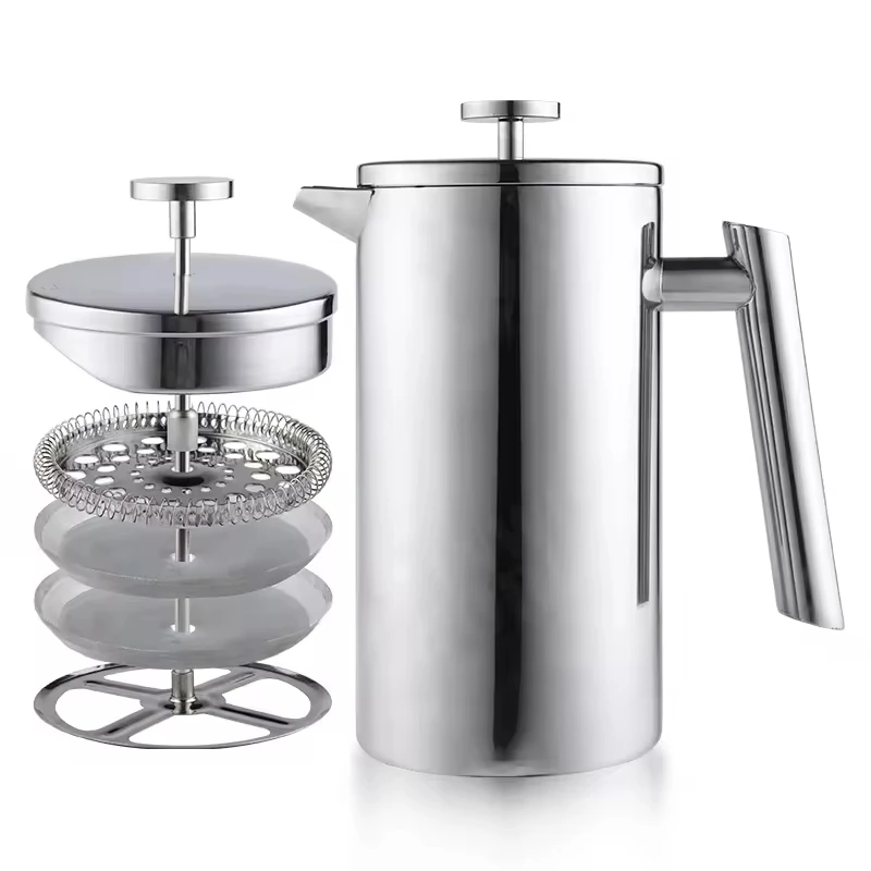 Prensa Francesa French Press Suppliers Stainless Steel Thermos Mini French Press Coffee Plunger