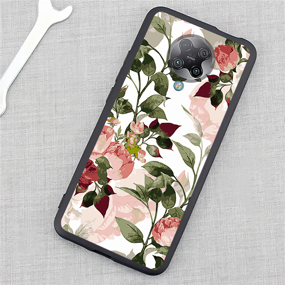 Girls Retro 3D flower matte soft Phone Case For xiaomi redmi K40 pro