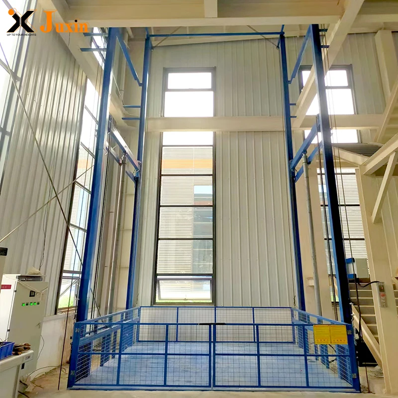 Chain type guide rail of warehouse loading and unloading elevator can be installed indoors and outdoors