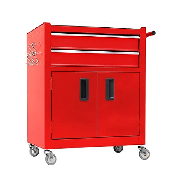 Motor repair tools Multifunctional movable cart 2 drawers metal tool storage cabinet