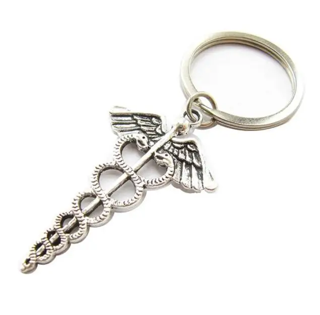 Hot Selling Metal Keychains Custom Magic Wand Keychain Stick Mace 3D Zinc Alloy Antique Keyring Same Kind of Famous Movie Weapon